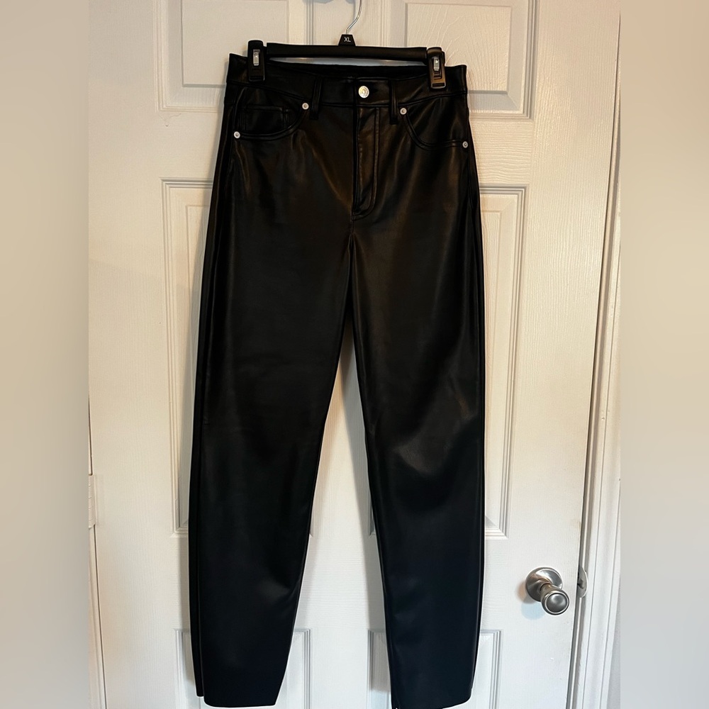 Express Black Vegan Leather Straight Leg Pants
